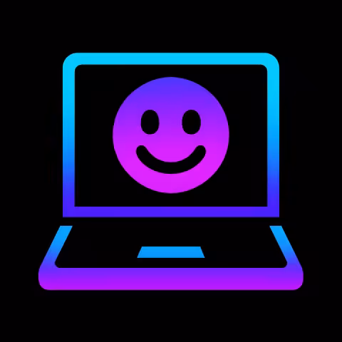 laptop icon with smiley face