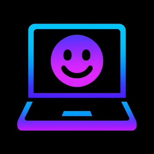 laptop icon with smiley face